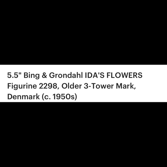 Bing andGrondahl Idas Flowers figurine older three tower mark Demark 1950 - Picture 11 of 11
